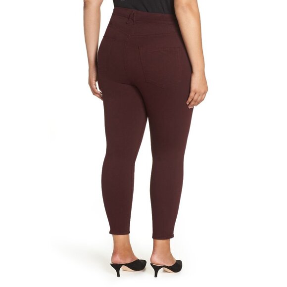 New w/Tags - sz 18 Plus - Good American Good Legs Slim Leg, STRETCH, Burgundy - Picture 8 of 9